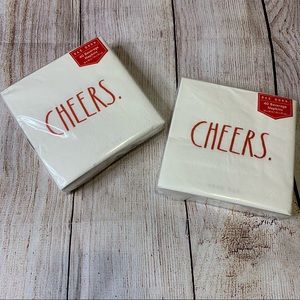 Rae Dunn CHEERS Beverage Napkins BUNDLE NIP